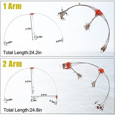 YOTO Fishing Leaders with 2 Arm, Stainless Steel Fishing Leaders