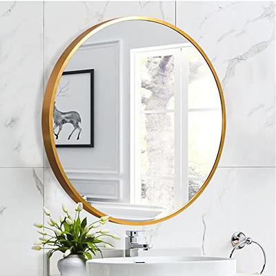 NUTTUTO Round Mirror 20 inch, Black Circle Mirror, Large Wall Mirror, Round  Bathroom Mirror, Wall-Mounted Circle Mirror for Vanity, Living Room