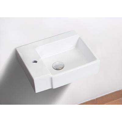 American Imaginations 17.5-in. W Wall Mount White Vessel Set for 1 Hole Right Faucet