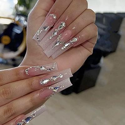 Eseres Crystal White Nail Art Rhinestones Multi Shapes Flatback