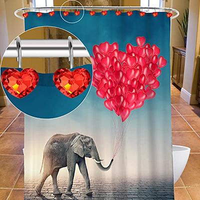 Red Shower Curtain Hooks Rust Proof Shower Hooks for Shower