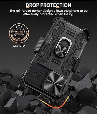 iPhone 15 Pro Max Kickstand Armor Case with Slide Camera Lens