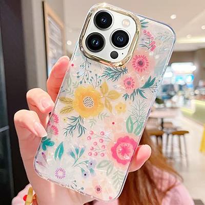 Pink Flower Phone Case Compatible with iPhone 11 6.1 Inch - Shockproof  Protective TPU Aluminum Cute Pink Floral iPhone Case Designed for iPhone 11