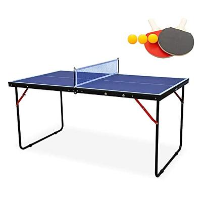 Goplus Foldable Ping Pong Table, 100% Preassembled, Portable Table Tennis  Table Game Set with Net, 2 Table Tennis Paddles and Ping Pong Balls for  Indoor Outdoor Use