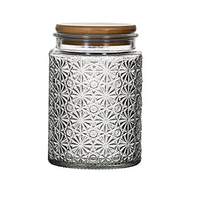 Glass Jars w/ Black Wood Lid Large