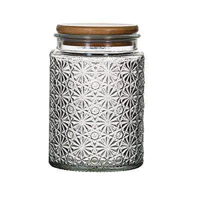 Glass Airtight Jar, Biscuit Jar With Airtight Bamboo Lid, High