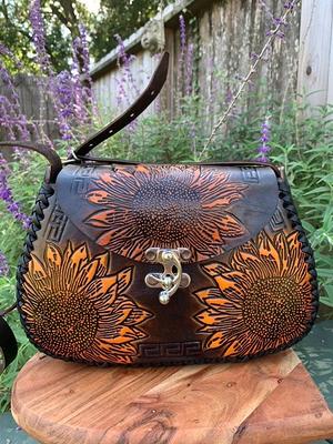 Vintage Mexican Tooled Leather Crossbody Bag