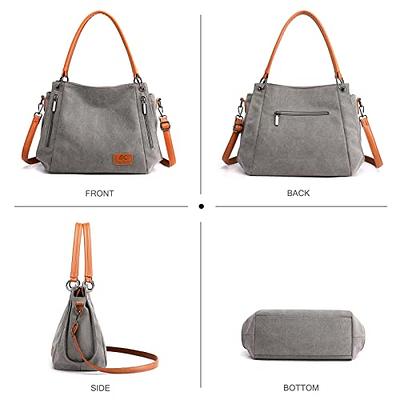 Amazon.com: Women Multi-pocket Canvas Tote Bag Durable Large Capacity  Crossbody Handbag Casual Practical Shoulder Bag with  Compartments(13.78x9.84x5.91inch) : Clothing, Shoes & Jewelry