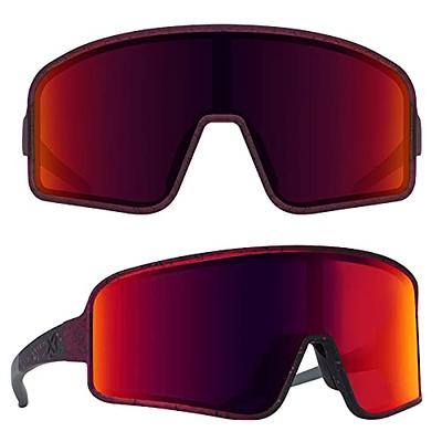 MAXJULI Polarized Sunglasses for Men Women, Windproof Outdoor Sports Cycling  Running UV400 Protection Sun Glasses (Purple With Black Splatter/Red Lens)  - Yahoo Shopping