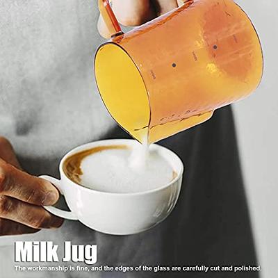 Milk Frother Cup, Multipurpose Borosilicate Glass Frother Jug For