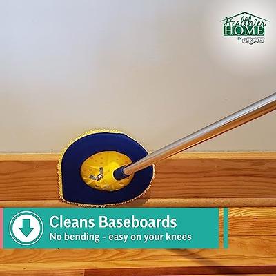 Baseboard Cleaner Tool With Handle No-Bending Mop With 2 Cleaning