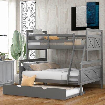 Trundle Bed Frame Wood Solid, Wayfair Twin Over Full Bunk Bed With Trundle