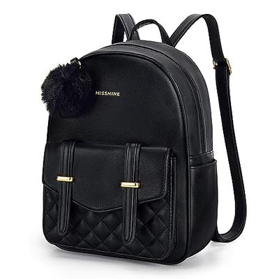 Buy ECOSUSI Mini Backpack Women Leather Small Backpack Purse for Teen Girl  Cute Pom Bookbag Travel Shoulder Bag with Charm Tassel at