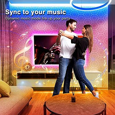 DAYBETTER 100ft LED Strip Lights for Bedroom,Alexa Room Decor Led  Lights,5050 RGB Color Changing Music Sync with App Remote (2 Rolls of 50ft)