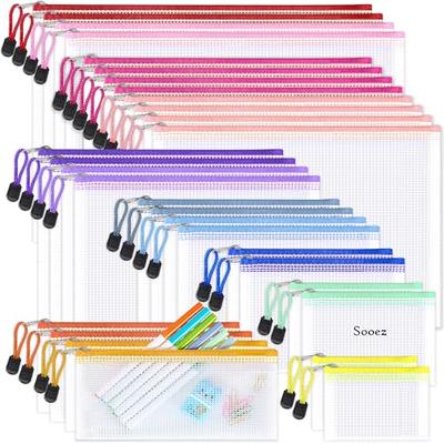 JARLINK 18 Pack 8 Sizes Mesh Pouch, 9 Colors, Waterproof Zipper