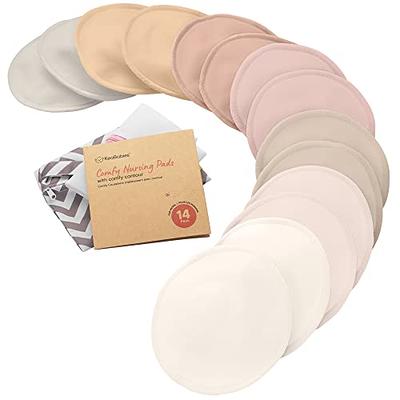 Organic Bamboo Nursing Breast Pads - 14 Washable Pads + Wash Bag -  Breastfeeding Nipple Pad for Maternity - Reusable Nipplecovers for Breast  Feeding