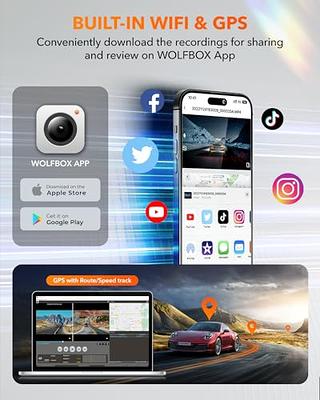 WOLFBOX 2.5K Dash Cam WiFi, 1600P Dash Camera for Cars, Full HD