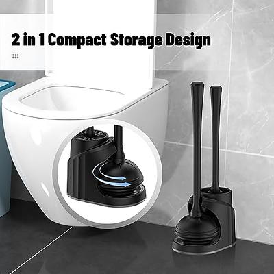 Toilet Brush and Plunger Set - 2 in 1 Bathroom Cleaner