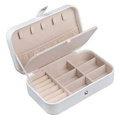 SLOZO Travel Jewelry Box,Upgraded Travel Jewelry Case,Portable Jewelry Boxes  for Women,PU Leather Jewelry Box,Travel Jewelry Organizer for Necklaces, Rings,Earrings,Bracelets,White - Yahoo Shopping