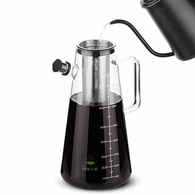 Cold Brew Coffee Maker - Airtight Beverage Pitcher 68 oz / 2 L / Black