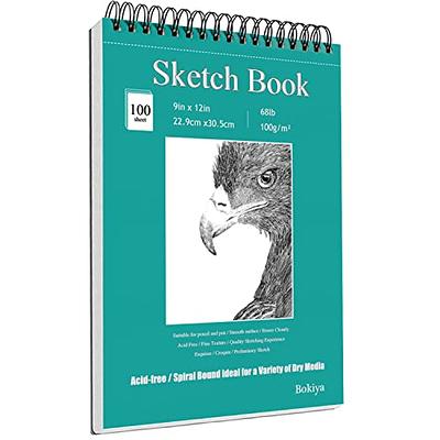 Sketchbook, Spiral-Bound Hardcover, Black, 9x12” - Pack of 2