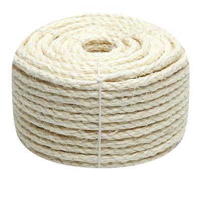White Sisal Rope 1/4 Inch by 49-Feet for Cat Scratching Post Tree