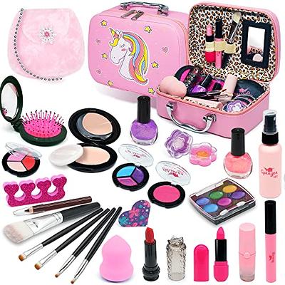 Hollyhi 48Pcs Kids Makeup Kit for Girl, Washable Play Make Up Toys