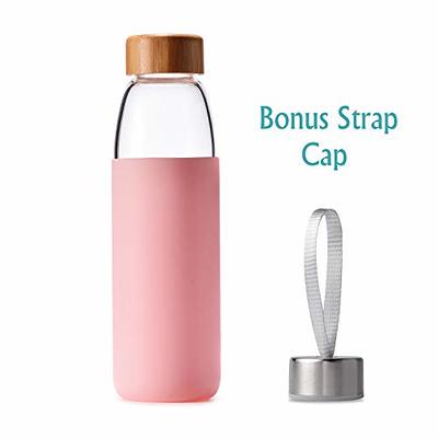 Water Bottles with Stainless Steel Lids and Sleeves Glass Bottle