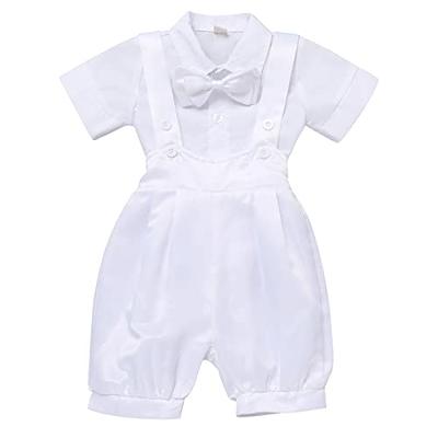 IBTOM CASTLE Newborn Baby Boys Baptism Christening Formal Outfit Bowtie Top  Shirt Suspenders Pants Wedding Party Tuxedo Suit Ring Bearer Overalls  Outfits Clothes Suit All White 9-12 Months - Yahoo Shopping