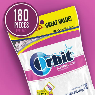 ORBIT Bubblemint Sugarfree Chewing Gum, 14 Piece Single Pack