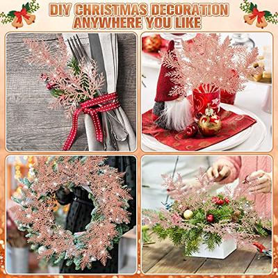 Waydress Artificial Pine Needles Christmas Floral Picks Branches Glitter  Fake Floral Twig Picks for Flower Greenery Arrangements Tree Home Wreaths  Holiday Decor (Rose Gold, 20 Pieces) - Yahoo Shopping