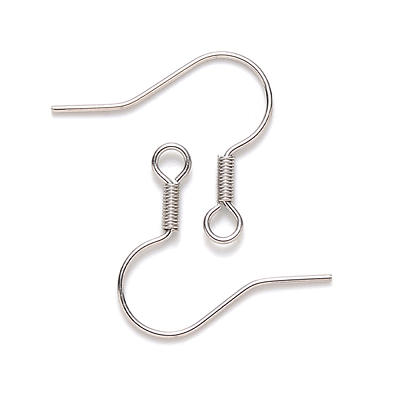 304 Stainless Steel French Earring Hooks, Flat Earring Hooks, Ear