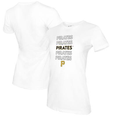 Pittsburgh Pirates Tiny Turnip Women's Logo Mom 3/4-Sleeve Raglan T-Shirt -  White/Black