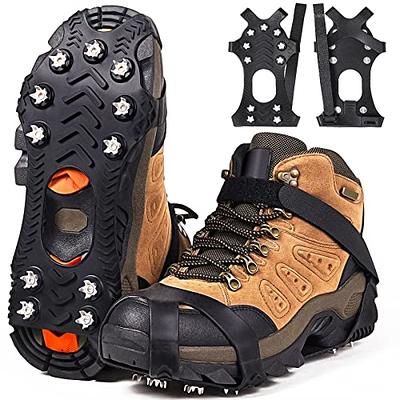 ZUXNZUX Crampons, Ice Cleats for Shoes and Boots, Silicone Stainless Steel  Grippers Shoe Spikes Grips Traction for Ice Snow, Winter Hiking Climbing  Ice Fishing - Yahoo Shopping