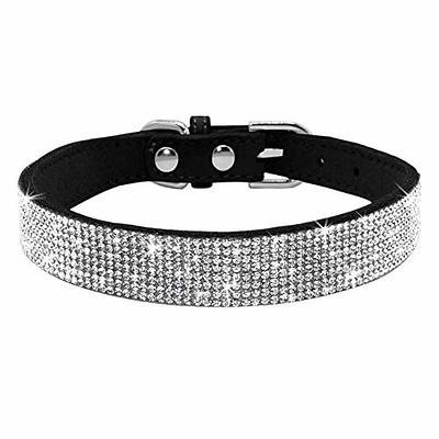 5 Rows Rhinestone Dog Collars Crystal Diamond Dog Leather Collar Large Dogs