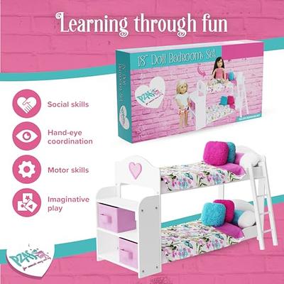 PZAS Toys Doll Bunk Bed - Doll Bunk Bed for 18 Inch Dolls 23 Piece Set  Complete with Linens, Pajamas, and Shelves, Fits American Girl Doll… -  Yahoo Shopping