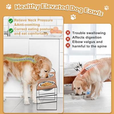 Alpeir Elevated Dog Bowls for Large Dogs, Raised Dog Bowl Stand