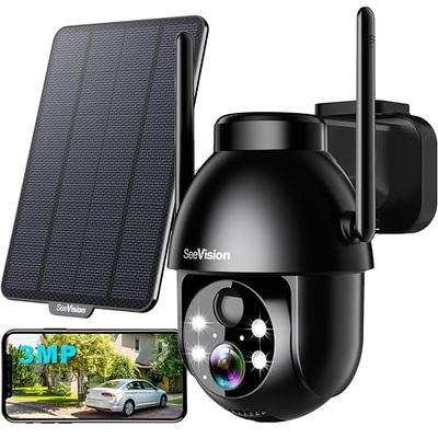 Security Cameras Wireless Outdoor,Wansview 2K 3MP Solar Camera Security  Outdoor for Home with PIR Motion Detection & Siren, Night Vision,Works with  Alexa,Outdoor Camera Wireless Solar/Battery Powered 