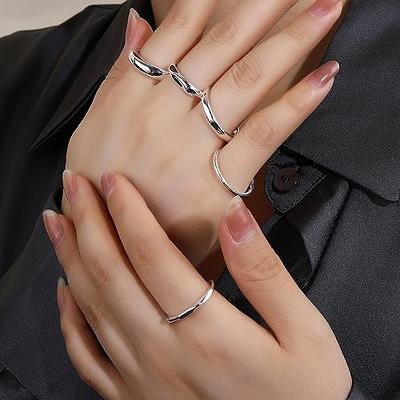 Multilayer Retro Black Rectangular Chain Silver Color Adjustable Index  Finger Rings For Women Delicate Korean Jewelry - Rings - AliExpress