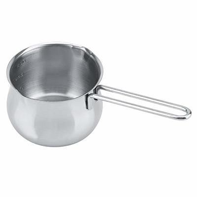 Yardwe Milk Pot Stainless Steel Saucepan with Lid Butter Warmer