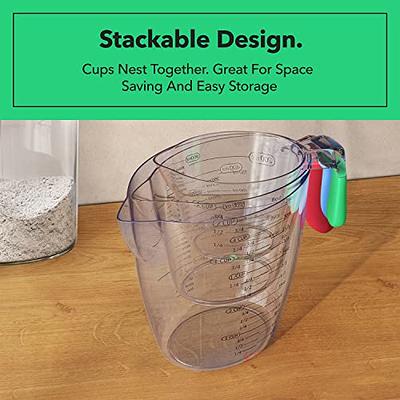 Professional Measuring Cups, Nesting Measure Cups With Stainless