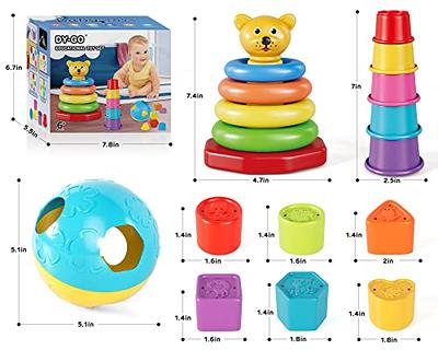 Fisher-Price Giant Rock-a-Stack, 14-inch Tall Stacking Toy with 6