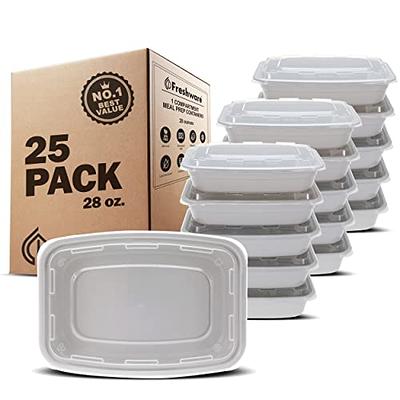 Mainstays 28 oz. Meal Prep Black Container with Clear Lid, 50 Pack