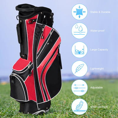 Gymax Golf Carry Bag Golf Stand Bag 6 Way Divider w/ Straps & 7 Storage  Pockets Red - Yahoo Shopping