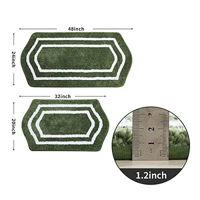  COSY HOMEER Extra Thick Bath Linen Sets Rugs for Bathroom -  Anti-Slip Bath Mats Soft Plush 100% Strong Polyester Mat Living Room  Bedroom Water Absorbent(Green,24x48 - Inches) : Home & Kitchen