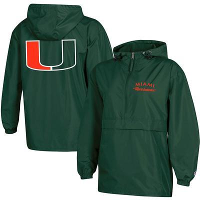 Women's Champion Green Miami Hurricanes Packable Half-Zip Light Rain Jacket  - Yahoo Shopping