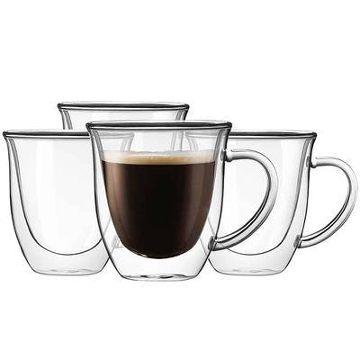 Nutrichef 5.2 oz. Clear Glass Coffee Mug Set (Set of 4)