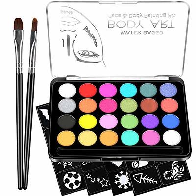  Face Body Paint Set, FantasyDay Professional Non-Toxic Face  Painting Kit with 10 Water Based Paints, 10 Brushes - Halloween Makeup  Palette Ideal for Christmas Birthday Party Carnivals Cosplay : Arts, Crafts