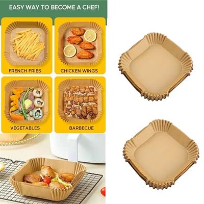 Air Fryer Liners 8 Inch 30/100 Pcs, Square Disposable Paper Liners