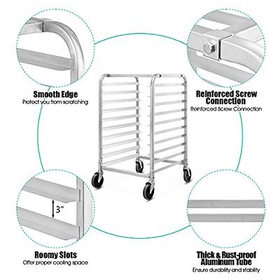 10 Tier Sheet Pan Rack | Commercial Bakery Bun Pan Rack With Wheels